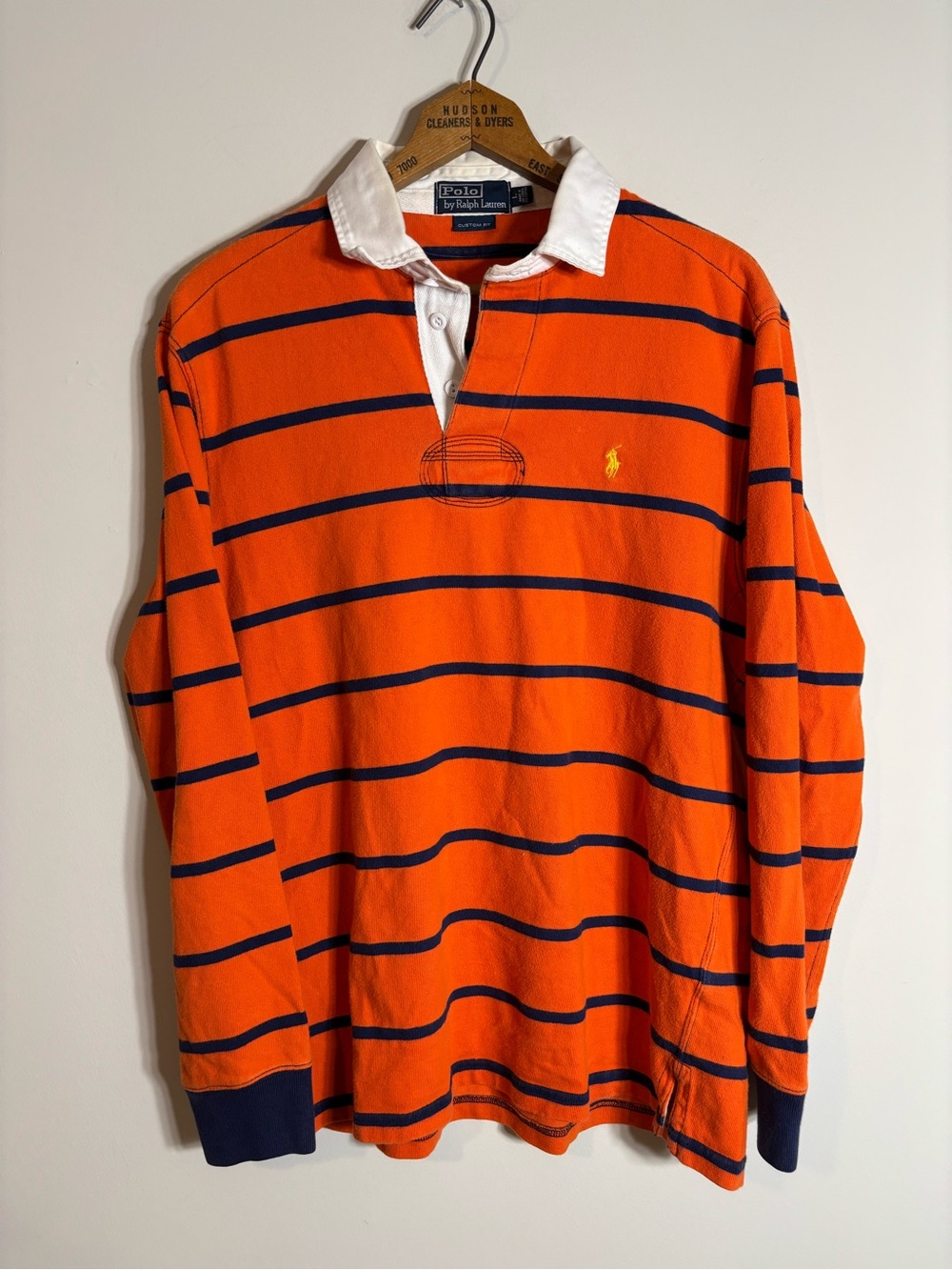 Vintage Polo Ralph Lauren Rugby Striped Shirt Custom Fit Large